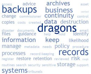 Prominent words are Dragons Backups Records