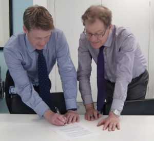 Oliver Morley and Christopher Graham sign the Memorandum of Understanding