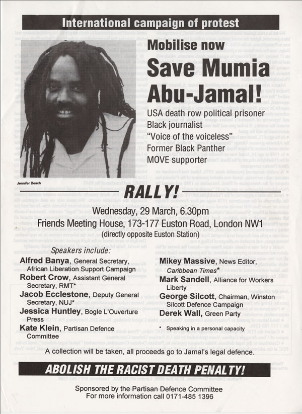 Mumia Abu Jamal rally advert
