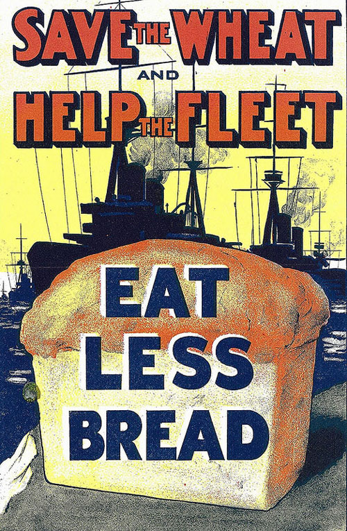 'Help the Fleet - Eat Less Bread' war poster