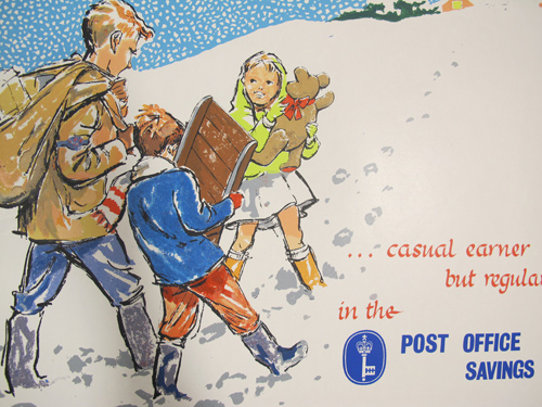 'Casual earner but regular saver', Post Office savings campaign poster, 1963 (NSC 25/385)