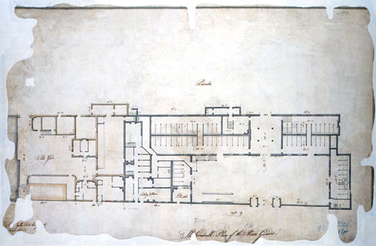 18th-century plan of the Horse Guards building