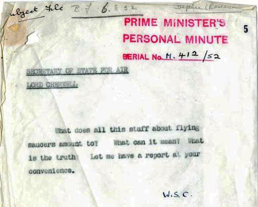 Note from Sir Winston Churchill, July 1952