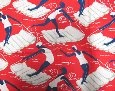 'Surfers' dress fabric registered by Calico Printers' Association, April 1937