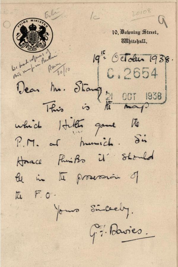 This letter, which attached to the map, explains its origins and how it came to be added to the Foreign Office’s map collection.