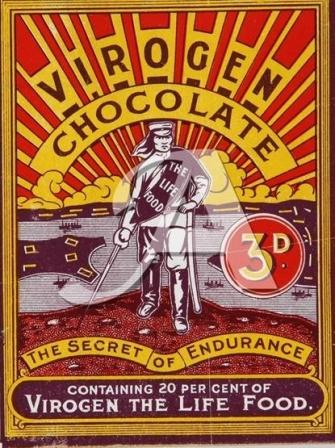 Poster advertising 'Virogen' Chocolate.