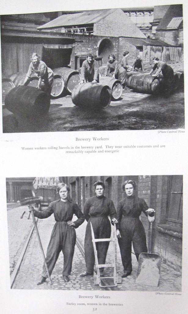Two photographs showing women working in traditionally male roles during the war.