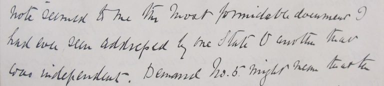 Sir Edward Grey to de Bunsen, describing 'the most formidable document' (FO 371-2158 f)