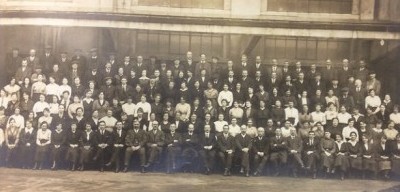 A group shot of HMSO staff at the Government Forms Dept staff at Salford c1916-18, catalogue reference: STAT 20/290