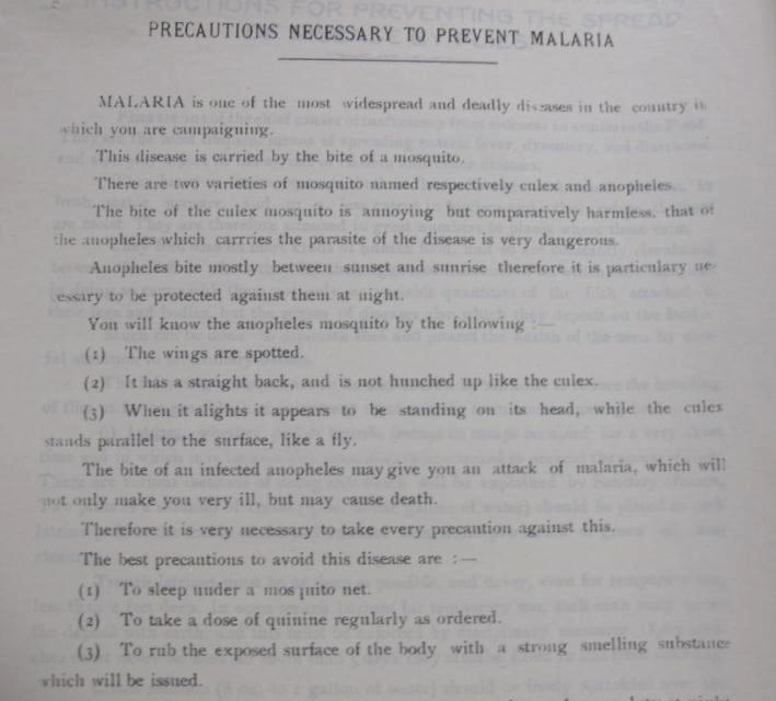 WO 95/4765: Instructions on how to prevent malaria.