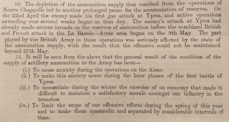 Supply of artillery ammunition to the British Expeditionary Force in France, 23 June 1915. Catalogue reference: WO 79/84