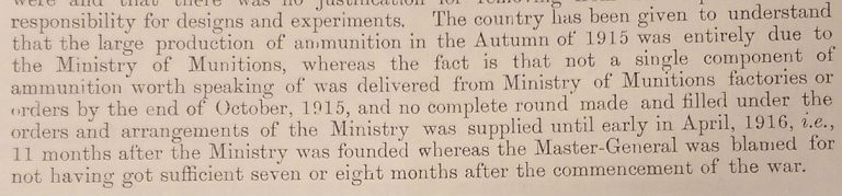 Part of General von Donop's summary from ‘The Supply of Munitions to the Army’. Catalogue reference: WO 79/84.