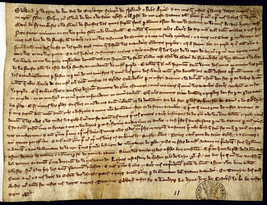 Document recording the reissue of the charters, 1297 (catalogue reference: E 175/1/11)