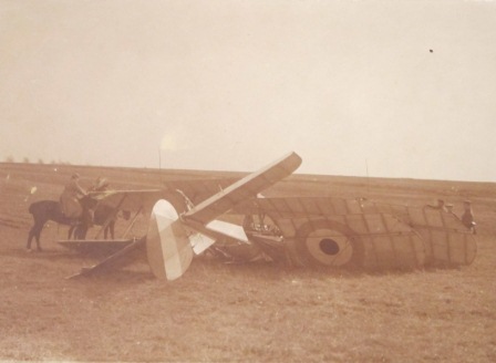 Germans troops inspect the wreck of Lieutenant Geoffrey Joseph Lightbourne Welsford’s B.E.2c near Quesnoy Farm, Pas de Calais.  It was shot down on 30 March 1916 whilst engaged in photographic reconnaissance with 15 Squadron (catalogue reference: WO 339/30681)