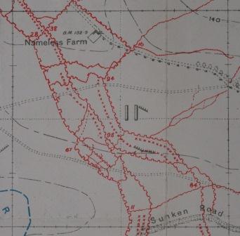 Trench map detail east of Hebuterne (catalogue reference: WO 297/6639)