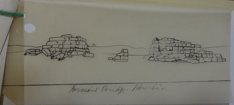 Alan Rowe’s sketch of the ancient bridge at Abusir (catalogue reference: FO 141/963)