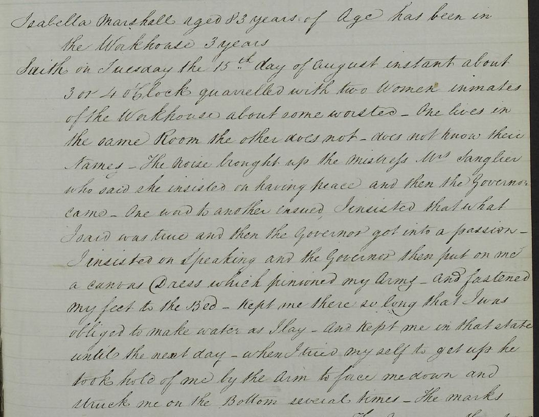 Isabella Marshall's witness statement, 1837 (catalogue reference: MH 12/9156/86)