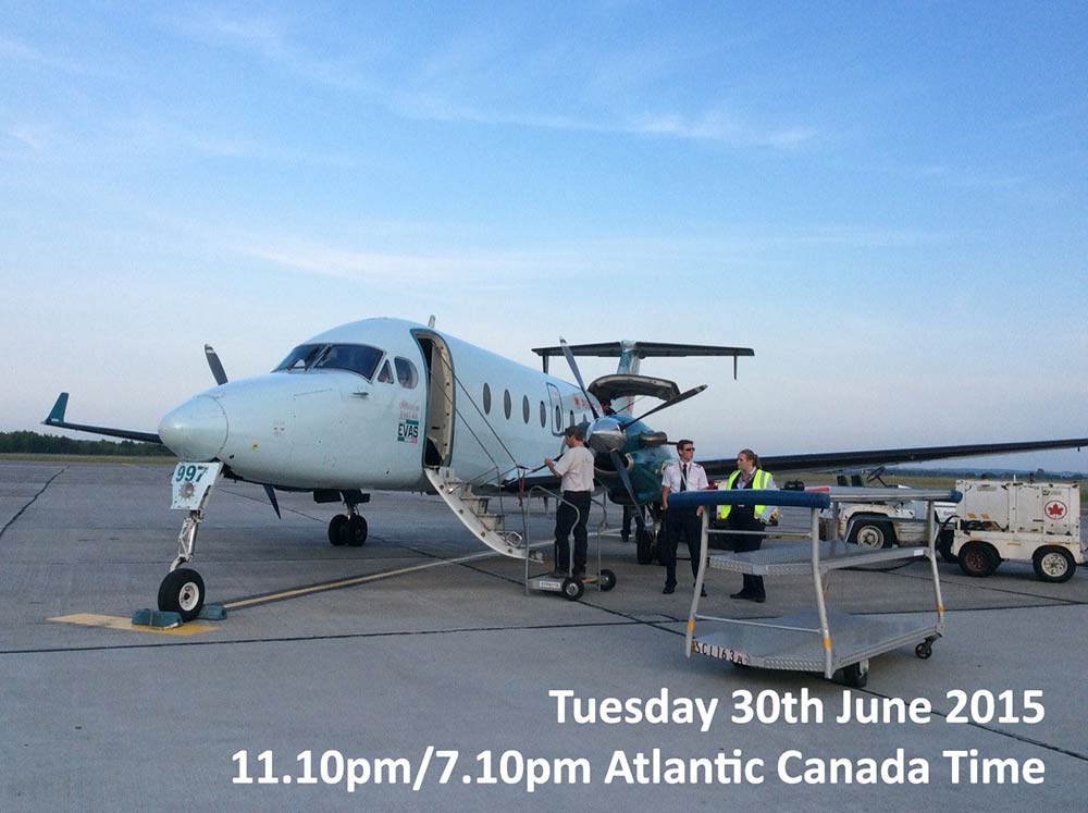 Boarding the plane to Charlottetown