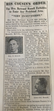 Newspaper clipping: Daily Mirror, September 1916 (catalogue reference: HO 45/11012/314670)