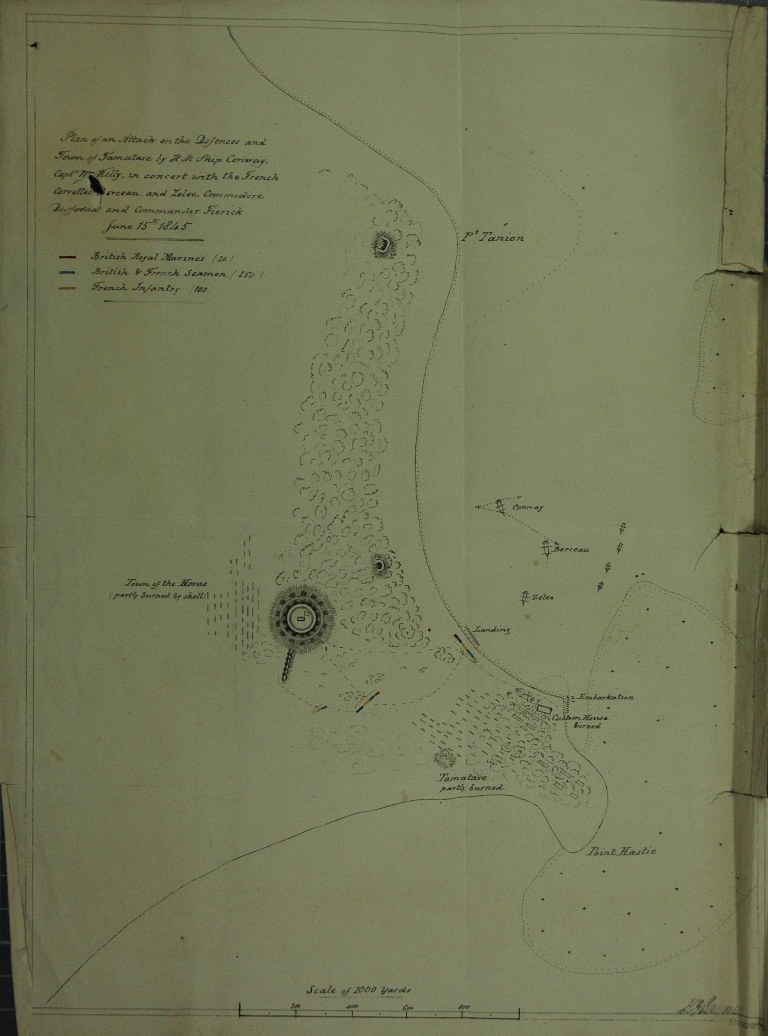 Plan of attack on the defences and town of Tamatave (catalogue reference: ADM 1/5552)