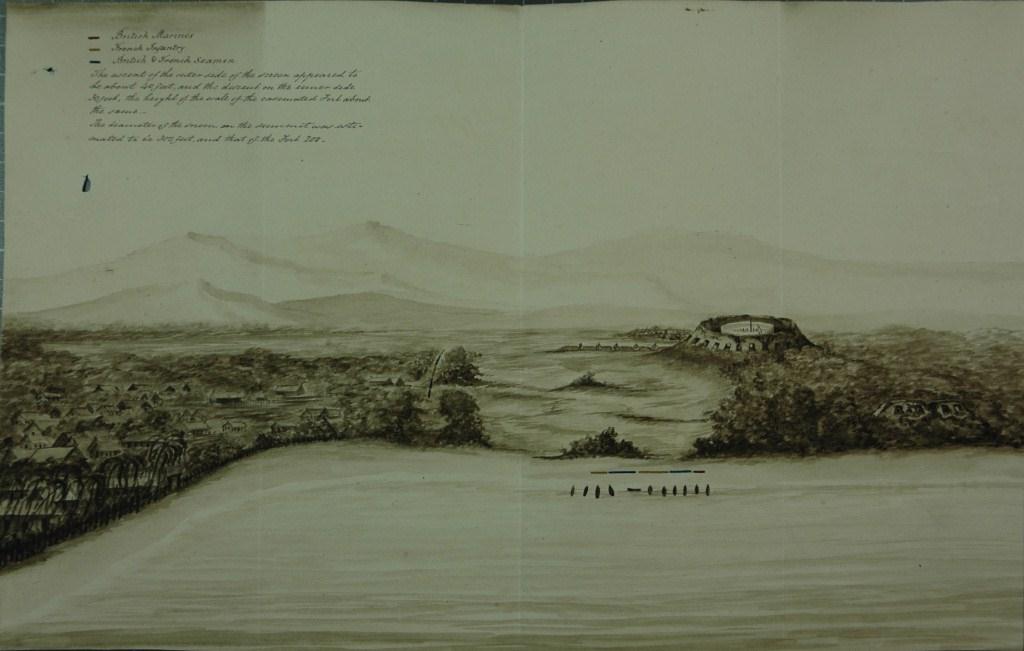 Rough sketch of the fort from Lieutenant Heseltine (catalogue reference: ADM 1/5552)
