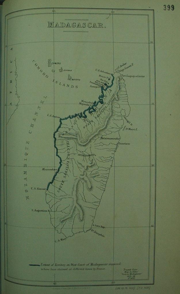Map of Madagascar showing French interests (catalogue reference: FO 48/31)