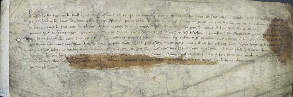 Image of the petition submitted against Edward III's mistress Alice Perrers