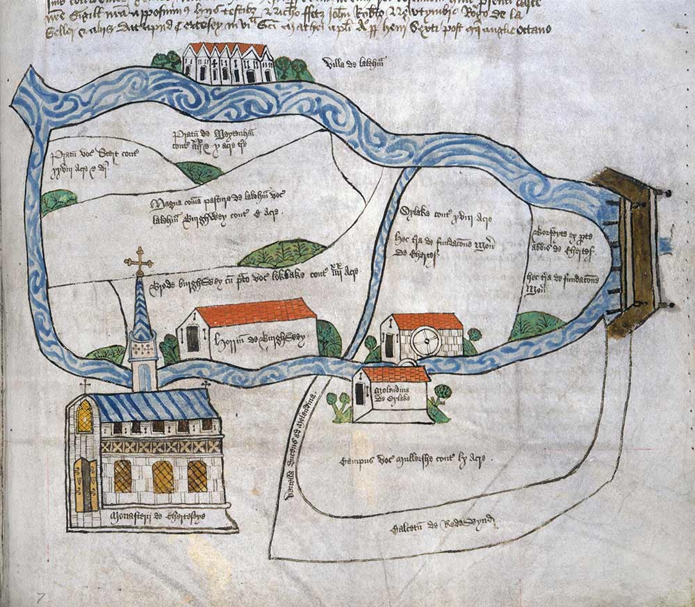Map of Chertsey Abbey, 15th century