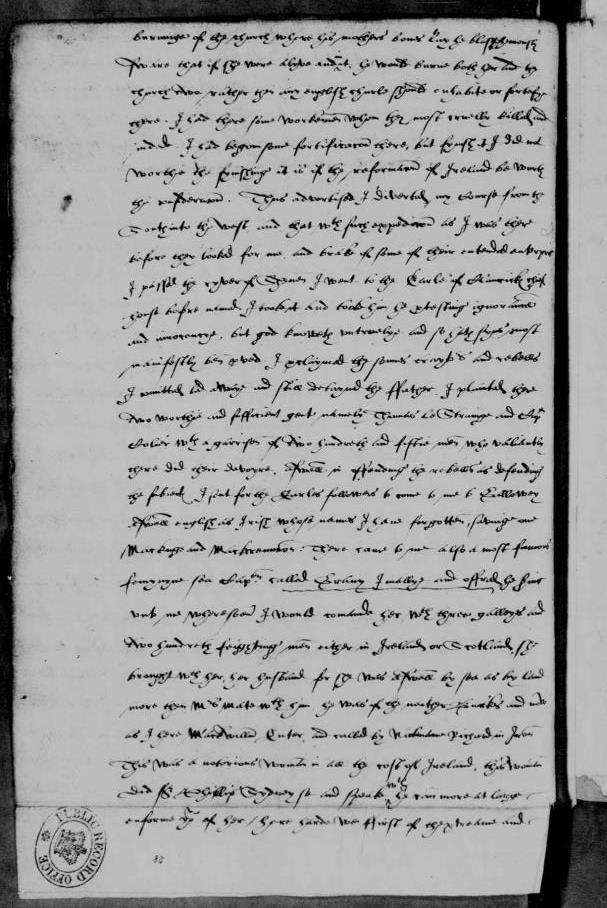 Image of Sir Henry Sydney's letter to Walsingham