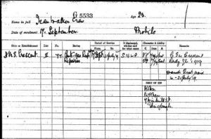 Service record of Jean Walker Craw. Rating: Anti-Gas Respirator Repairer.