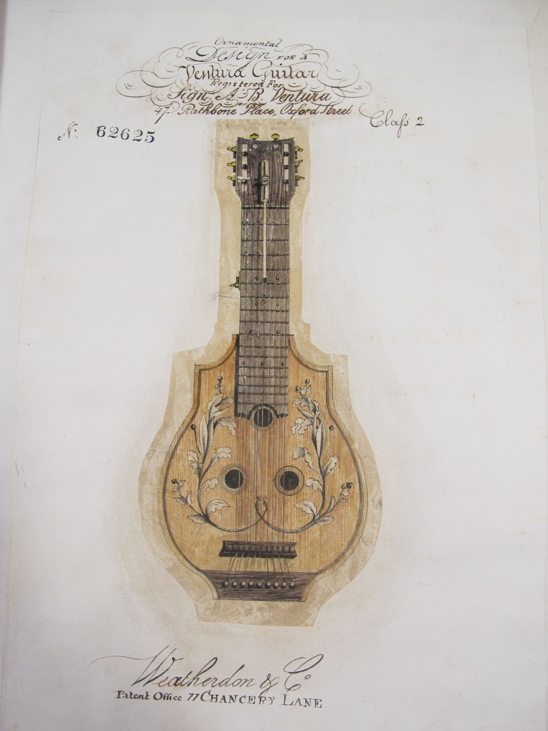 Drawing of Ventura guitar