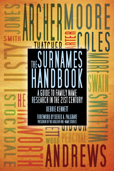 Image of the cover of The Surnames Handbook, a guide to family research