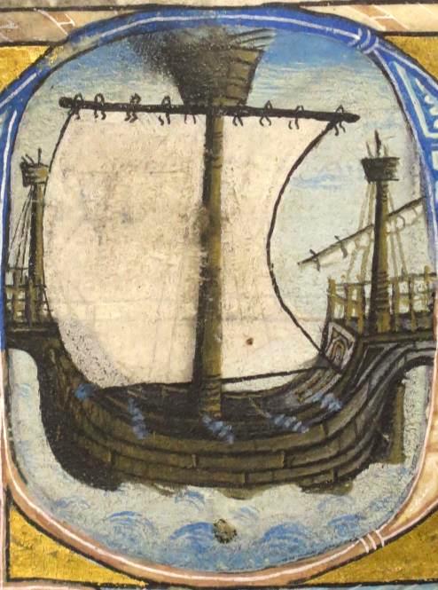 Illuminated image of a 15th centurythree-masted carrack