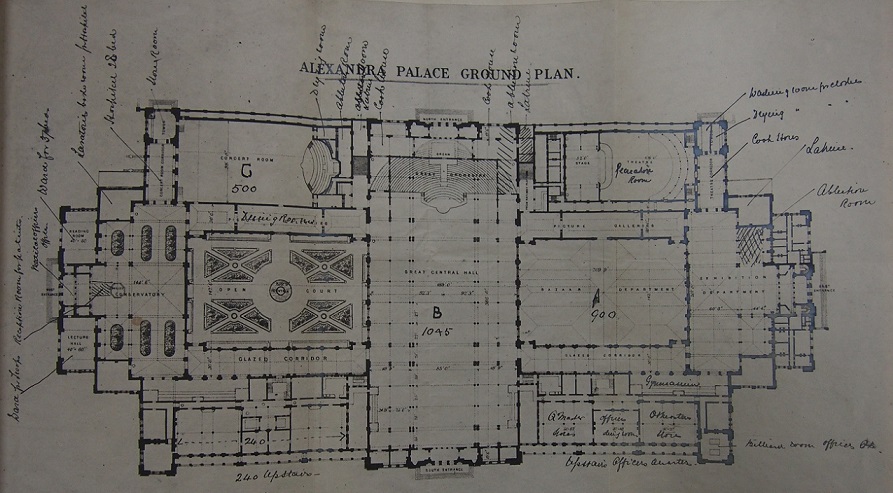 Image of a ground plan of Alexandra Palace 