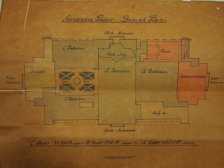 Image of Alexandra Palace ground plan from 1917