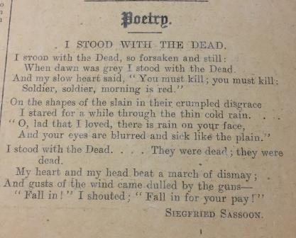 I Stood With The Dead poem by Siegfried Sassoon.