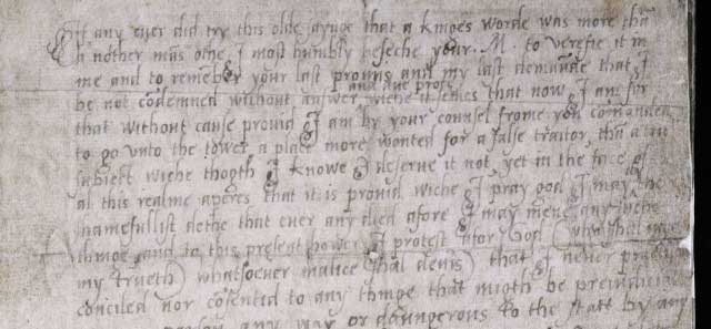 Image of a letter handwritten by Elizabeth I