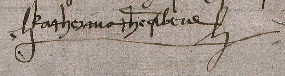 Image of the signature of Katherine of Aragon 