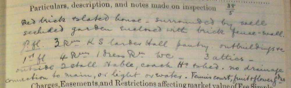 Image of page two of the Field Book entry for Max Gate, describing the house 