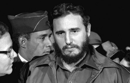 Photograph of Fidel Castro at the Military Air Transport Service terminal in Washington DC, 1959