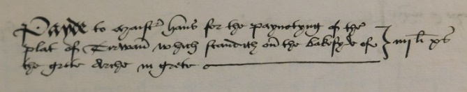 Henry Guildford’s account book for revels at Greenwich (catalogue reference: E 36/227, fol. 11)
