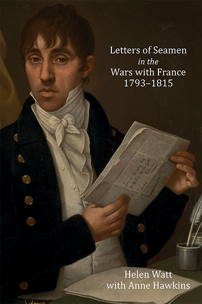 Book front cover showing a painting of a sailor reading a letter