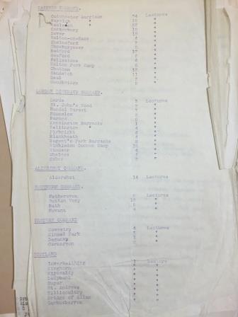 List of camps in the UK where lectures had been given 
