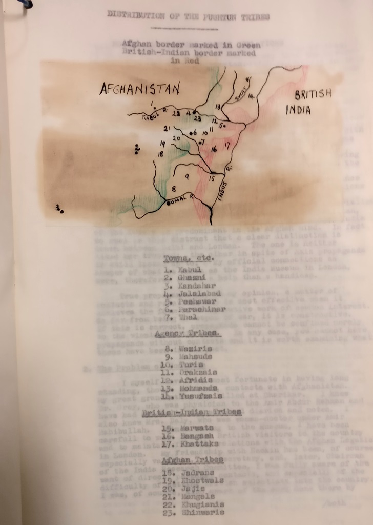 Sketch map of Afghanistan by K. de B. Codrington, 1940 (catalogue reference: ED 23/763) 