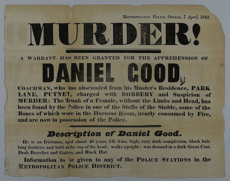 Wanted poster for murderer Daniel Good