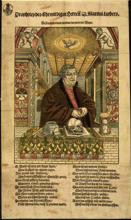 EXT 9/40 'Prophecy of the Reverend Lord Doctor Martin Luther', hand-coloured woodcut, 1546