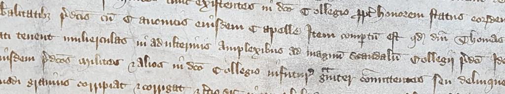 Accusation in 1378 that Sir Thomas Tawney and Sir John Breton, poor knights of St George's College were keeping 'common women in adulterate embraces' [catalogue reference: C 66/303, m. 15]