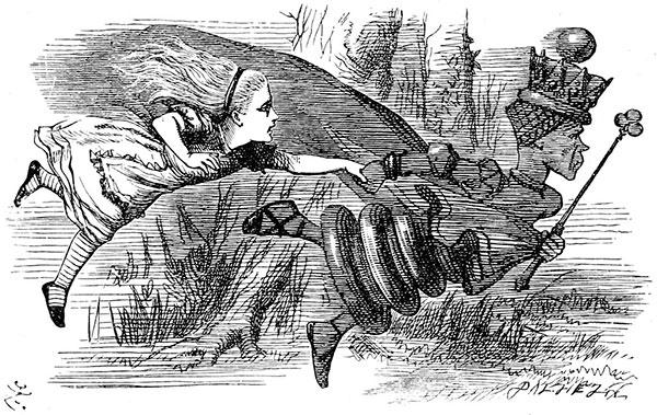 Illustration by John Tenniel of Alice and the Red Queen