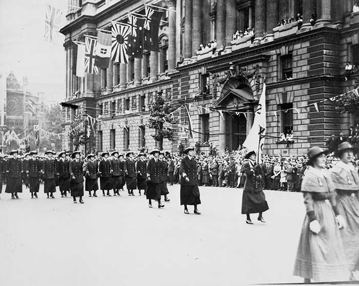 WRNS marching in the Victory Parade, 1919 (catalogue reference: WORK 21/74)