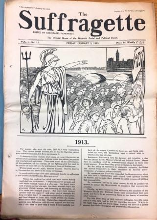 Image of The Suffragette, the official organ of the Women's Social and Political Union, Jan 1913. Catalogue reference: ASSI 52/212 